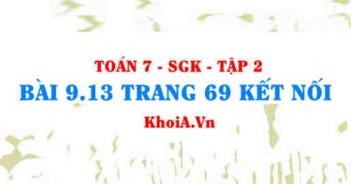 Bài 9.13 trang 69 Toán 7 Kết nối tri thức Tập 2